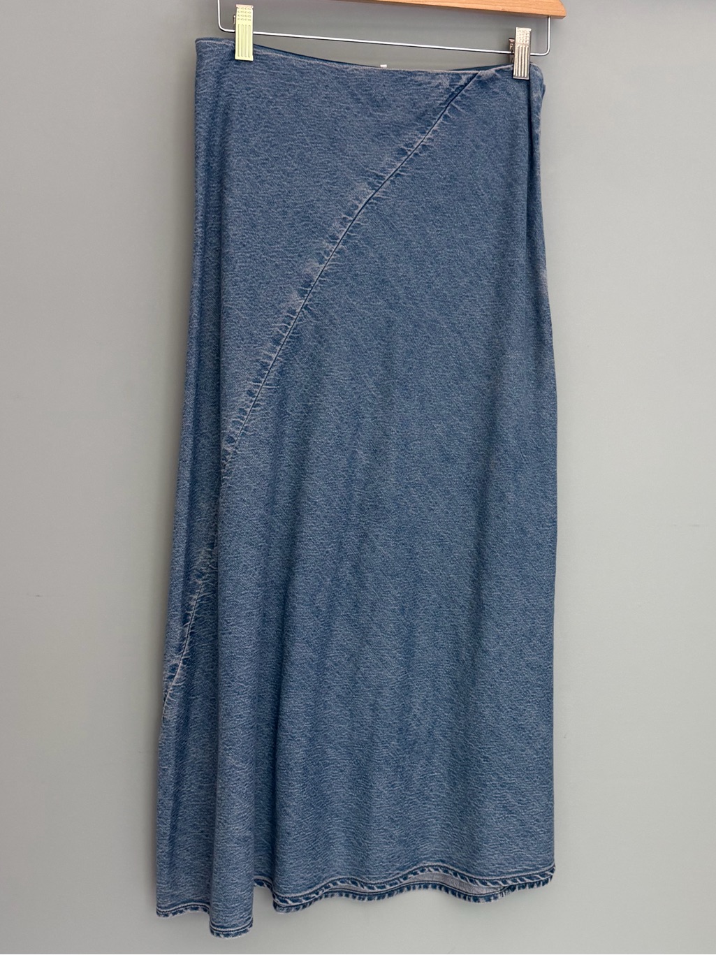 Nwt Rag & Bone "Lisbon" Light Wash Denim Waverly Ultra Featherweight Maxi Skirt